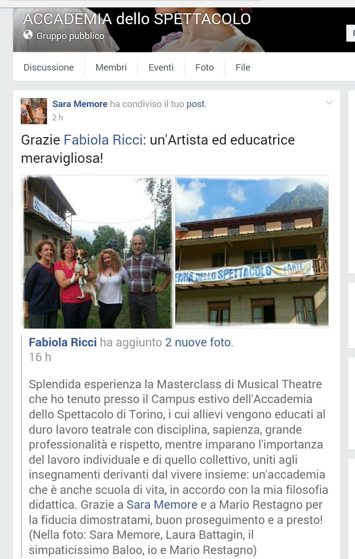 Foto Facebook Ringraziamenti di SARA MEMORE