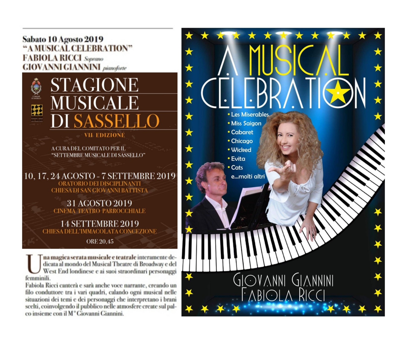 Foto A MUSICAL CELEBRATION - Locandina SASSELLO - Agosto 2019